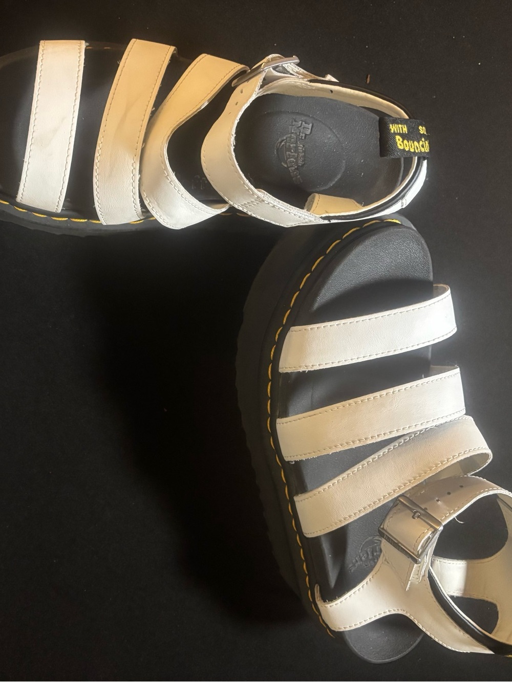 Dr. Martens Blaire Quad Sandals Black White Leather Platform Women’s Size 11